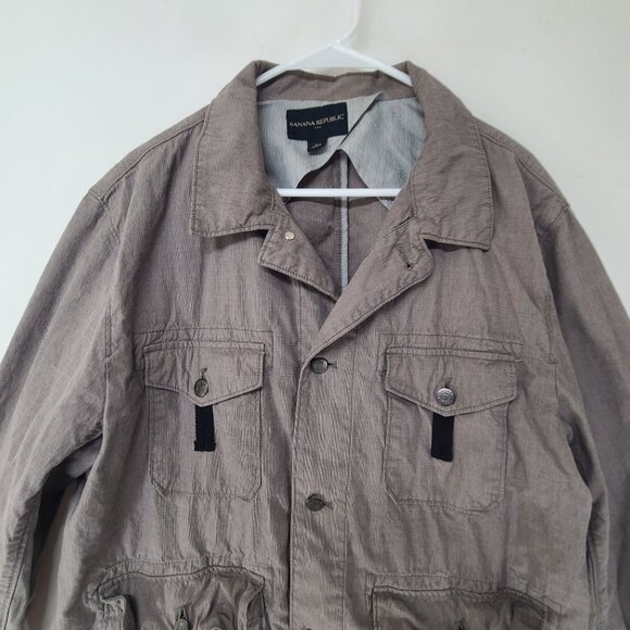 Banana Republic Fac Women's Button Up Utility Jacket Gray Size XL - Picture 3 of 8